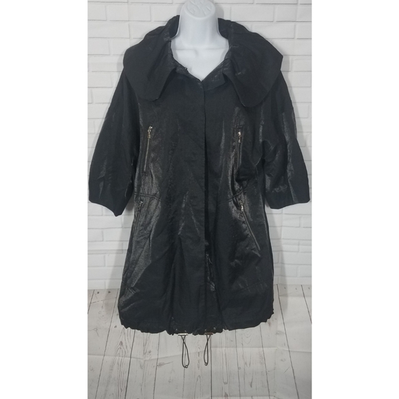 Magaschoni Collection Black Shiny Jacket - Picture 2 of 12